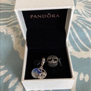 Fox and rabbit dangle charm and family tree charms